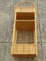panier porte bouteille en bambou , vintage