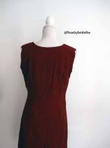 Robe en laine rouge chiné vintage 60's