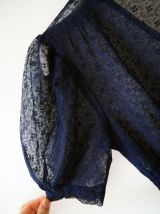 Robe en dentelle bleue marine vintage 40's