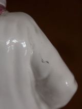 Statuette clown blanc accordéoniste en faïence