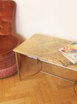 Table basse marbre rose et gris années 50/60