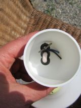 Suspension verre poli ou opaline décor cachemire hauteur 25 