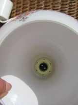 Suspension verre poli ou opaline décor cachemire hauteur 25 