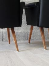 Paire de fauteuils scandinaves noir