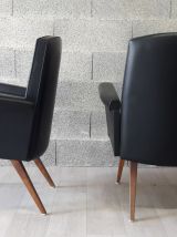 Paire de fauteuils scandinaves noir