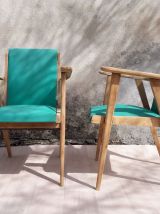 Paire de fauteuils scandinaves verts