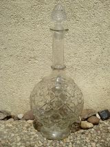 carafe  ancienne  en  verre , vintage