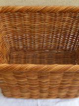 corbeille  a  linge   rotin,  vintage