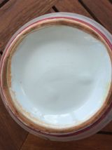 Joli vase en faïence avec anses torsadées français vintage