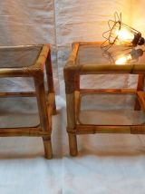 Paire de chevets en rotin