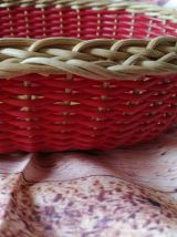 panier rotin et scoubidou-corbeille-panière à pain