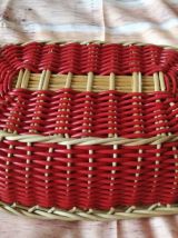panier rotin et scoubidou-corbeille-panière à pain