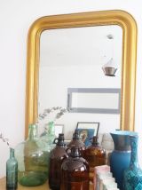Grand miroir doré vintage Haussmannien Louis Philippe