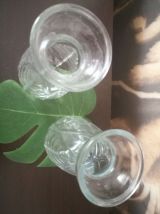 lot 2 vases à jacinthes verre blanc- Art déco