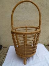 Travailleuse en bambou et rotin vintage