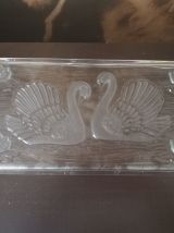 Plat à cake décor de cygne- vintage-plat à gateaux