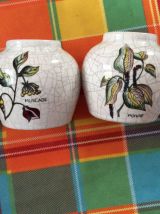 Western Germany-4 pots en faïence effet craquelé à épices pe