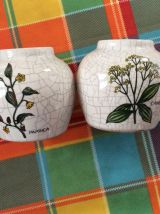 Western Germany-4 pots en faïence effet craquelé à épices pe