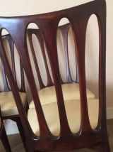 4 chaises en Teck et Skaï -  esprit scandinave - vintage 