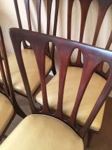 4 chaises en Teck et Skaï -  esprit scandinave - vintage 