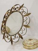 Miroir feuilles doré