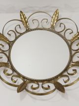 Miroir feuilles doré