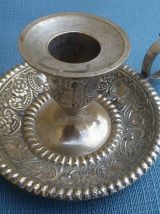 bougeoir  en metal  argenté vintage