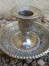 bougeoir  en metal  argenté vintage