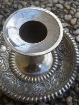 bougeoir  en metal  argenté vintage