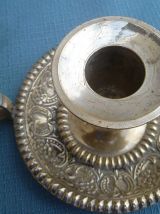 bougeoir  en metal  argenté vintage