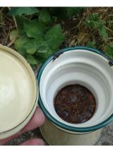 Cafetière tole émaillée jaune