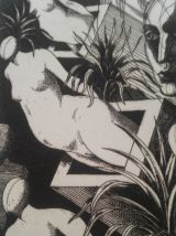 Gravure originale signée - EUREKA d'Edgar POE