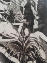 Gravure originale signée - EUREKA d'Edgar POE