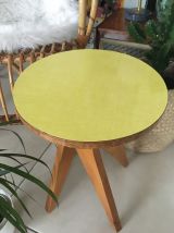 Petite table formica jaune vintage