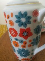 dinette vintage en céramique fleurs naïves