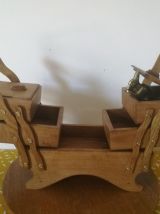 travailleuse accordéon en bois vintage