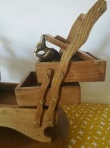 travailleuse accordéon en bois vintage