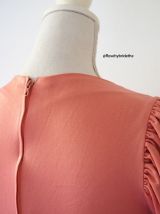 Robe longue hippie rose saumon manches ballons vintage 70's