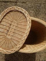 Panier a linge  Oval  en  rotin  blanc