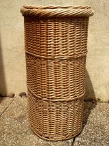 Panier a linge  Oval  en  rotin  blanc