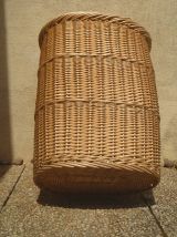 Panier a linge  Oval  en  rotin  blanc