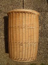 Panier a linge  Oval  en  rotin  blanc