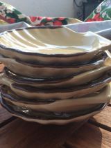 Lot de 6 coquilles Saint Jacques en céramique de la marque E