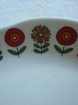 4 assiettes a compartiments porcelaine Berry fleurs