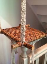 Porte plantes suspension rotin