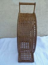 Porte bouteilles en rotin , vintage