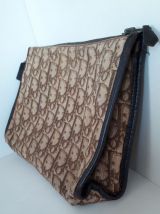 Christian Dior pochette/sac cuir &amp; toile monogramme Dior