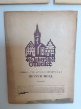 Serie de neuf gravures en noir et blanc vintage 1950