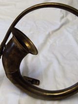 Ancien Klaxon voiture vélo à poire en cuivre