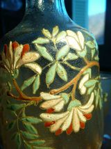 Carafe / verres soufflés peints main/ poli 1930